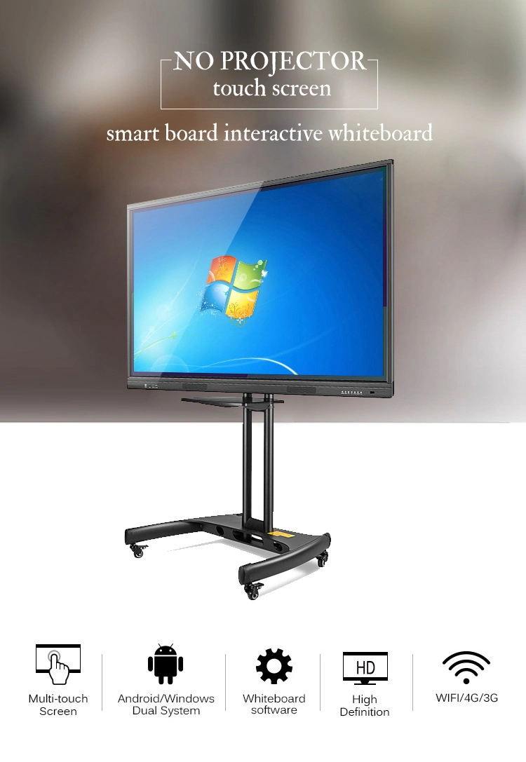 Factory Price Floor Stand 4K Screen Windows 10 Classroom Board Touch Screen 65